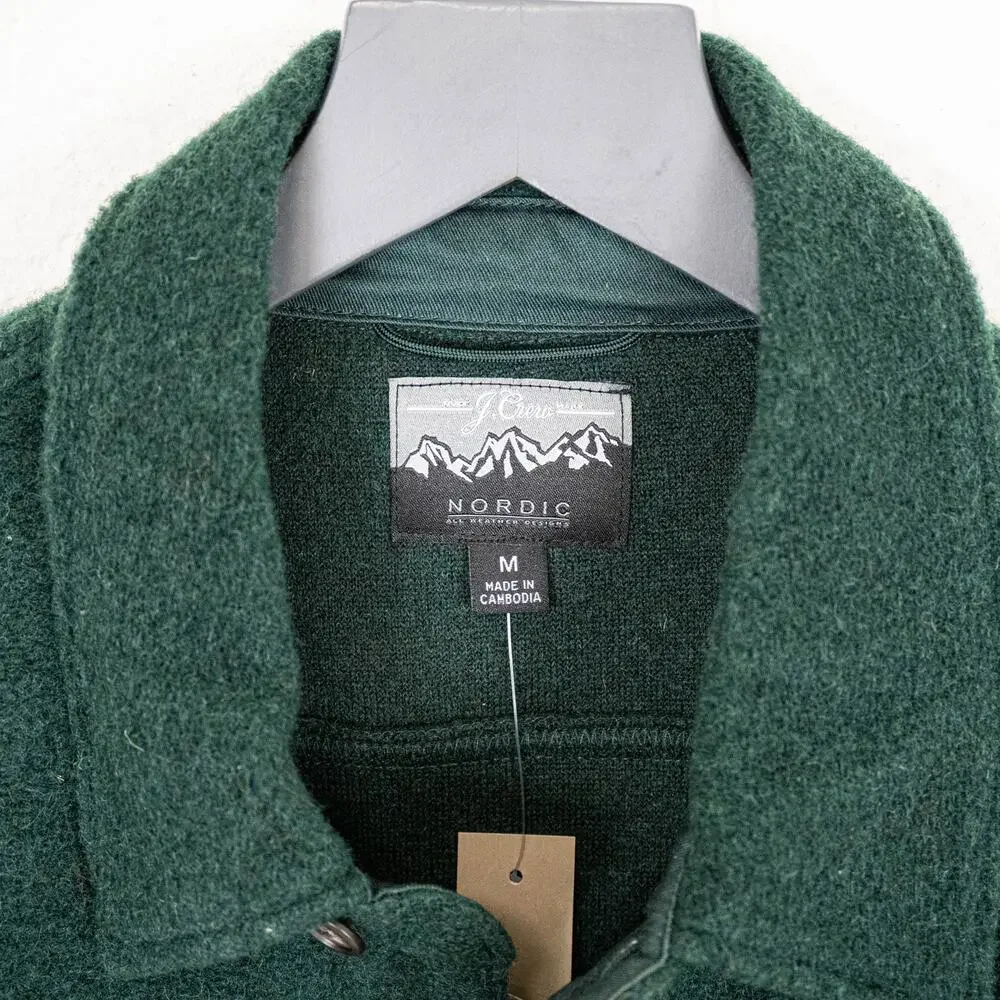 NWT J.Crew Nordic Wool Southwestern Aztec Blanket Shirt Jacket in Green